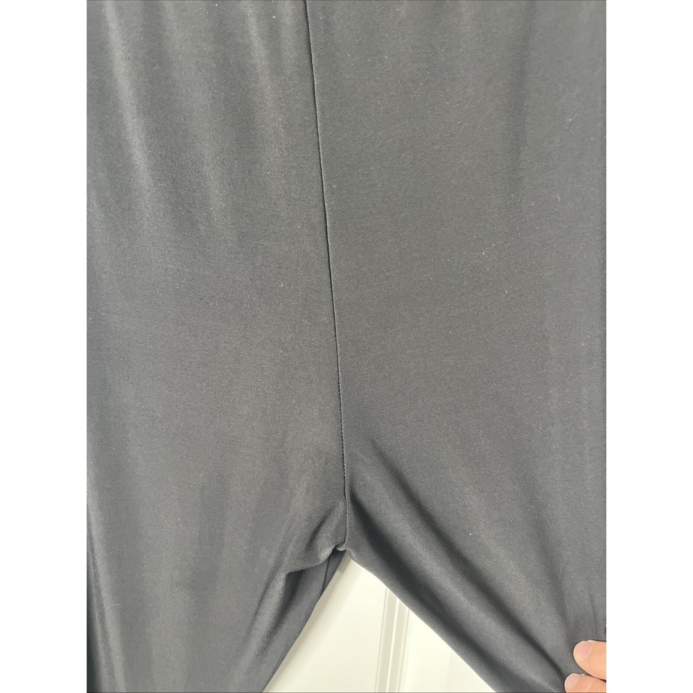 Vecceli Italy Black Sexy Stretch Pants Womens Small Vinyl‎ Sides Zipper Cuffs - Picture 7 of 10